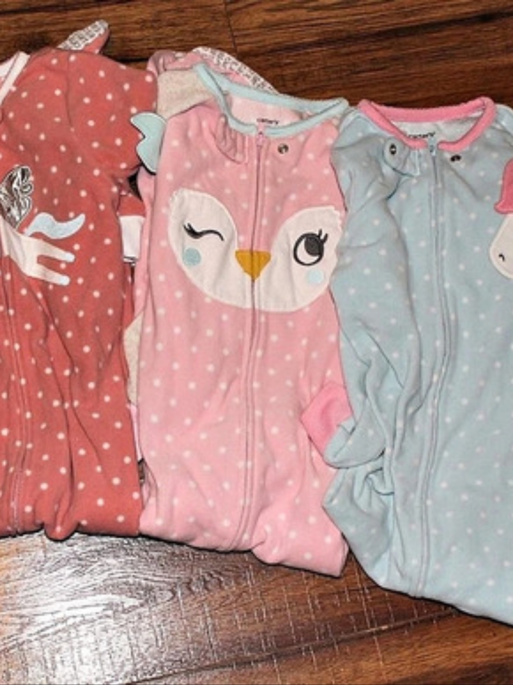 Carter's Fleece Footed Sleep & Play Pajamas Pink & Blue 4t